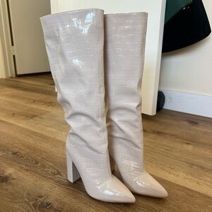 Elegant Cream Knee-High Boots
